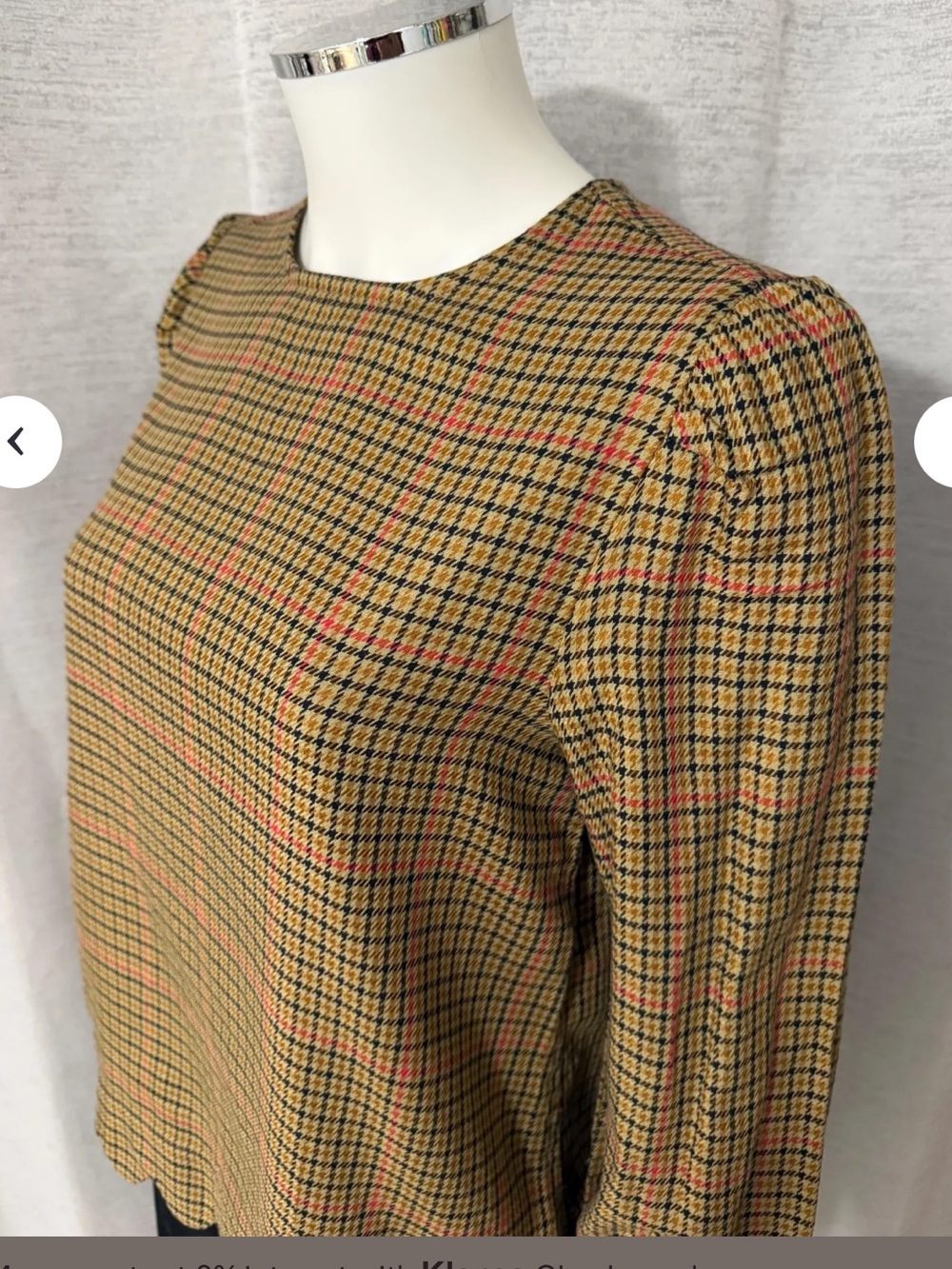 St. John's Bay Plaid Scalloped-Hem Blouse in Brown and Red